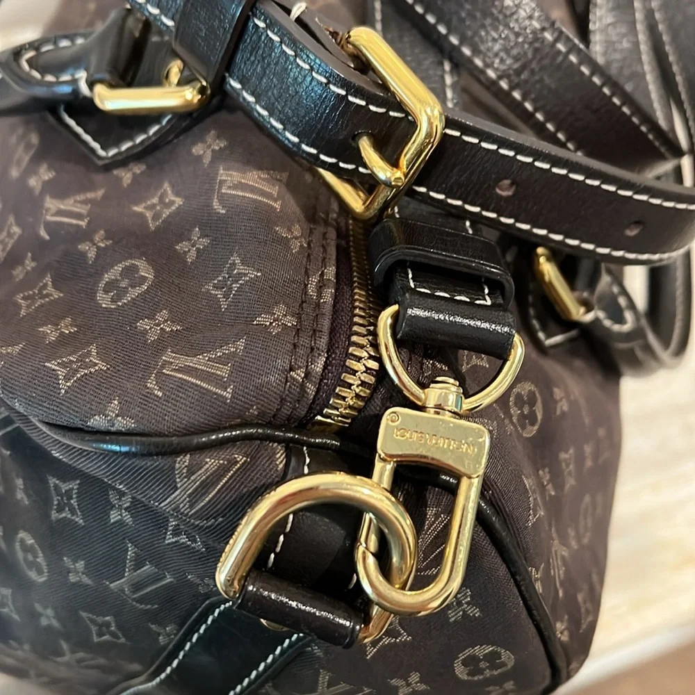 Louis Vuitton Mini Lin Speedy 30 Bandouliere w/ Crossbody Strap Brown LV EUC - Picture 7 of 12